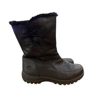 Totes Amelia Black Winter All Weather Waterproof Mid-Calf Design Boots